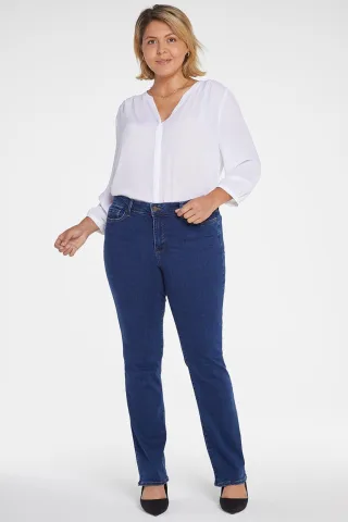 Marilyn gerade Jeans Mittelblau Premium-Denim (Plus)