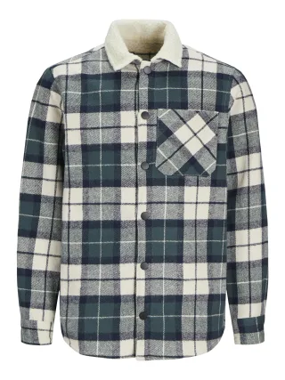 JACK&JONES - JJZAC TEDDY PADDED OVERSHIRT LS JNR moonbeam - Gr. - 176