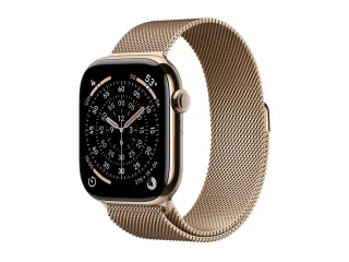Apple Watch Series 11 (GPS + Cellular) 46mm Titan gold mit Milanaise-Armband M/L gold | mfd84zr/a |