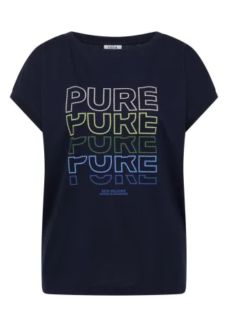Cecil - T-Shirt mit Frontprint blau - Gr. - M