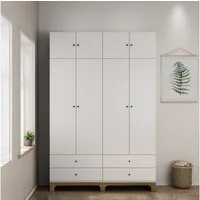 OTTO home Kleiderschrank Oslo Schlafzimmerschrank Garderobe weiß Landhaus Schlafzimmerschrank mit 4 Türen und 4 Schubladen, Breite 160cm