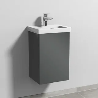 Sanipa 3way Waschtischunterbau zu Villeroy & Boch Subway 3.0 Waschtisch mit 1 Tür, Anthrazit-Glanz SF84179