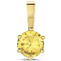 NICEANDnoble Kettenanhänger 585er Gelbgold Kettenanhänger Zirkonia citrin-gelb