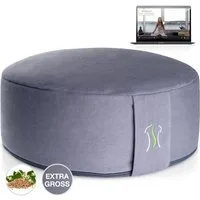 BACKLAxx® Meditationskissen rund 35 cm XL – Yoga Kissen mit formstabiler Buchweizenfüllung, für Meditation & Entspannung – Sitzkissen
