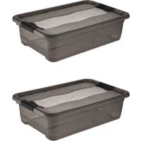keeeper Aufbewahrungsbox Cornelia, 2er Set, 28 L, 59 x 39 x 19,5 cm (Set, 2 St), durch Clips verschließbar, Griffe am Boden