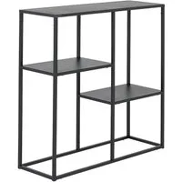 en.casa Konsolentisch, »Strömstad« Standregal 80x80x26 cm mit drei Ablagen Schwarz, matt