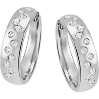 Firetti Paar Creolen Schmuck Geschenk Silber 925 Ohrschmuck Ohrringe Sternenhimmel, mit Zirkonia (synth)