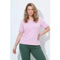 Ulla Popken T-Shirt T-Shirt Rippjersey Rundhals Halbarm Biobaumwolle