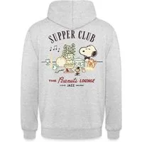 Spreadshirt Hoodie Snoopy Supper Club The Peanuts Lounge Unisex Hoodie (1-tlg) Unisex-Schnitt: Sitzt bei Männern körpernah, bei Frauen weit