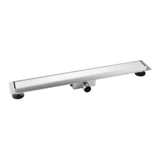 Neuesbad Edelstahl Duschrinne 700mm, mit Designrost aus Glas, weiss NBDR700GW