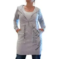 Gio Milano Langjacke G29-9105, mit Kapuze Fashion Emotion Zugband an Taille, Tunnelzug an Kapuze, 2 Eingrifftaschen