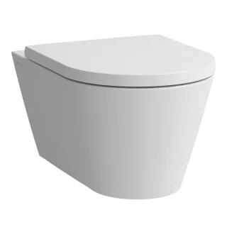 LAUFEN Wand-Tiefspül-WC Kartell, T:545mm, B:370mm, mit Silent-Flush, spülrandlos, weiss matt H8213317570001