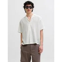 Jack & Jones Kurzarmhemd JJEBREEZE LINEN BLEND RESORT SHIRT SS SN mit Knopfleiste
