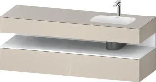 Duravit Qatego Einbauwaschtisch mit Konsolenwaschtischunterbau Taupe Supermatt 1600x550x600 mm - QA4 QA4796018830010