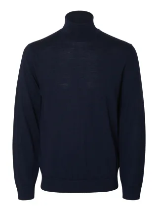 selected men - SLMTRAY LS KNIT MERINO ROLL NECK NOOS Navy Blazer - Gr. - L