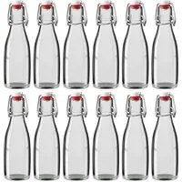 Wellgro Trinkflasche 200 ml Glasflasche mit Bügelverschluss
