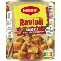 MAGGI Fertiggericht, Maggi Ravioli Arrabiata in Tomatensauce mit Chili Packung 800g