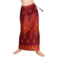 PANASIAM Sommerrock Wickelrock Damen leichter Sommerrock lang aus 100% Viskose Strandrock Pareo Rock - Bikini Cover-up im Boho Stil in farbenfrohen Designs
