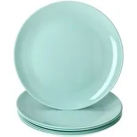 MamboCat Speiseteller 6er Set Mint flache Speiseteller aus Glas 24,4cm Grillplatte