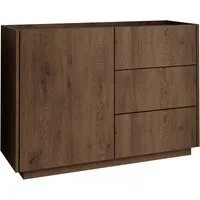 MIRJAN24 Kommode Mirtu KSZ100 (mit Drehtür und drei Schubladen), 100x40x75 cm