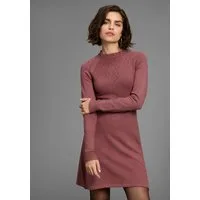Laura Scott Strickkleid mit edlem Ajourmuster und süßem Stehkragen