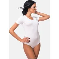 Evoni Body für Damen Kurzarm T-Shirt-Body mit Rundhals