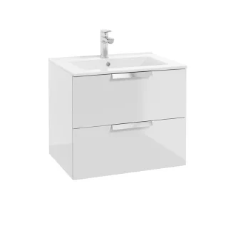 Neuesbad Serie 40 Waschtischunterschrank mit 2 Schubladen, B:600,H:500,T:450mm, Korpus/Front: weiss  NB1DF001-D-060341