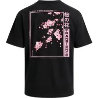 Neverless Oversize-Shirt Herren T-Shirt - Kirschblüten - Oversized Relaxed Fit Printshirt mit Print