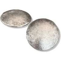 Hartmann-Knöpfe Knopf 1 Set (10 Knöpfe) silber matt leicht gewölbte Ösenknöpfe aus Metall