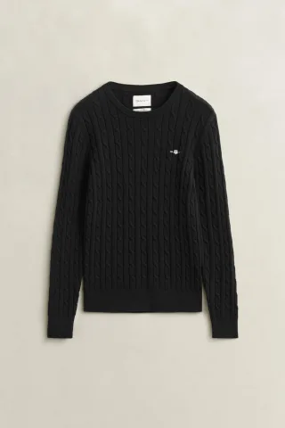 GANT - Classic Zopfstrickpullover BLACK - Gr. - L