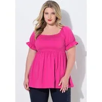 MIAMODA T-Shirt T-Shirt A-Linie gesmoktes Top Halbarm