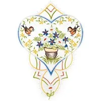 W. Reuter & Sohn - Plauener Spitze® Fensterbild Fensterbild "Blumenherz" farbig