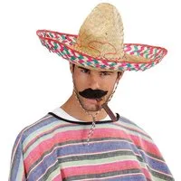 Widmann S.r.l. Kostüm Sombrero Ø 52cm, Natur Bunt