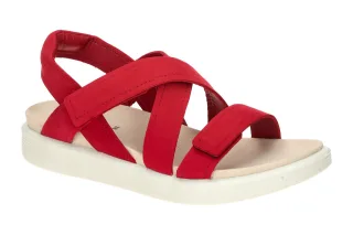 Ecco 23881302466 SOFT SANDAL Damen Sandalette Rot Chili Red Bequem und Flexibel