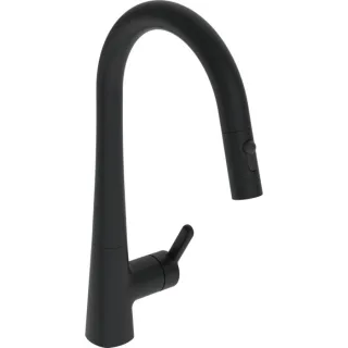 Hansa HANSADESIGNO Style Küchenarmatur 5136228333 seitenbedient, 2-strahlig, Ausladung 231mm, matt-schwarz
