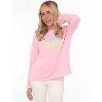 Zwillingsherz Langarmshirt Regular Fit, Langarm, Rundhalsausschnitt, Stickerei, Schriftzug