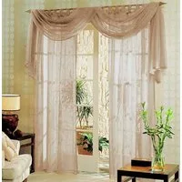 Gardinenbox Gardine (3 St), Schlaufen, transparent, Voile, Voile komplett Gardinen Set 3 teilig