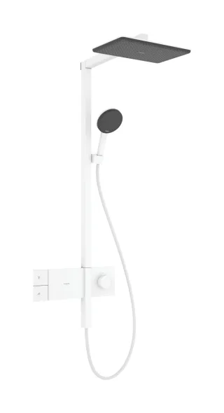 Hansgrohe Showerpipe Raindance Alive Q 210/340 1jet EcoSmart Thermostat mattweiss, 24581700 24581700