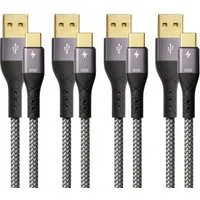 ProfiPatch ProfiPatch USB-A / USB-C Kabel Set 0,5m+1m+2m+3m grau Goldkontakt USB-Kabel