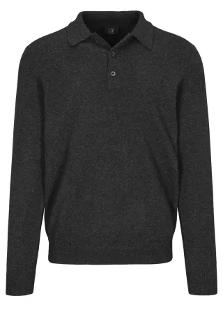 COMMANDER Finest Clothing - Polo-Pullover, uni winter grey mel. - Gr. - L
