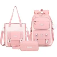 LIANNA Schulrucksack 3-teiliger Mädchen Schulrucksack, leicht, wasserabweisend (Set, 3-tlg., 3-teiliger Mädchen Schulrucksack, leicht, wasserabweisend)
