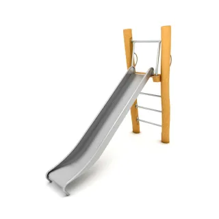 Edelstahl Spielplatz-Rutsche PRO Thorn - 150 cm Fallhöhe - Robuste Standrutsche mit Robinienholz & Sicherheitsbereich 6,53x4,12 m - Wickey