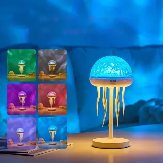 Elfeland S09 Jellyfish Projector Lamp 2W 1000mAh Battery USB LED Night Light Kids Sleep Soother Ocean Wave Lamp with IR