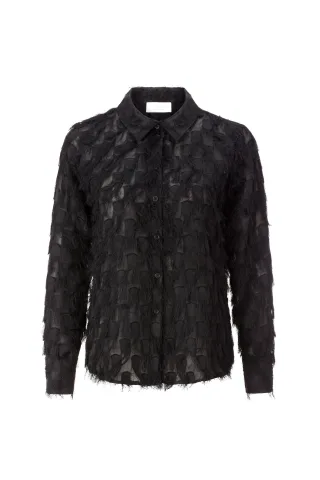 Rich & Royal - Blouse with structure black - Gr. - 36