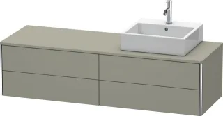 Duravit XSquare Konsolenwaschtischunterbau wandhängend Stein Grau Seidenmatt 1600x548x400 mm - XS491 XS4914R9292
