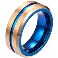 Taffstyle Fingerring Edelstahl Ring matt gebürstet mit farbigen Inlay 8mm Damen & Herren (Partnerring Ehering Trauring Hochzeitsring Freundschaftsring Ehering), sandgestrahlt Freundschaftsring Trauring Herrenring Damenring Paarring