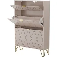 UEV Schuhschrank mit 2 Klappen Schuhregal Schukipper (Schmal Schrank. Schuhkommode im Flur) 80 x 24 x 120 cm für 16 Paar Schuhe,Platzsparend