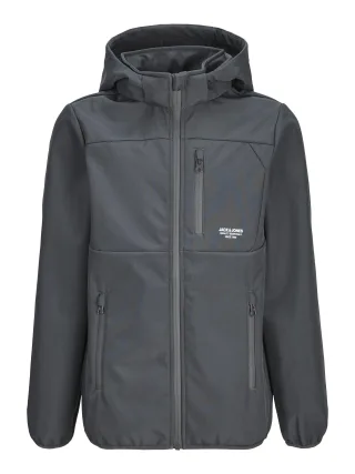 JACK&JONES - JJETHEO SOFTSHELL JACKET NOOS JNR Asphalt - Gr. - 176