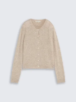 Denim Tom Tailor - Cardigan mit Alpaka-Anteil atmosphere beige melange - Gr. - XS