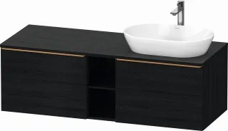 Duravit D-Neo Konsolenwaschtischunterbau wandhängend Eiche Schwarz Matt 1400x550x459 mm - DE4950R041 DE4950R04160000